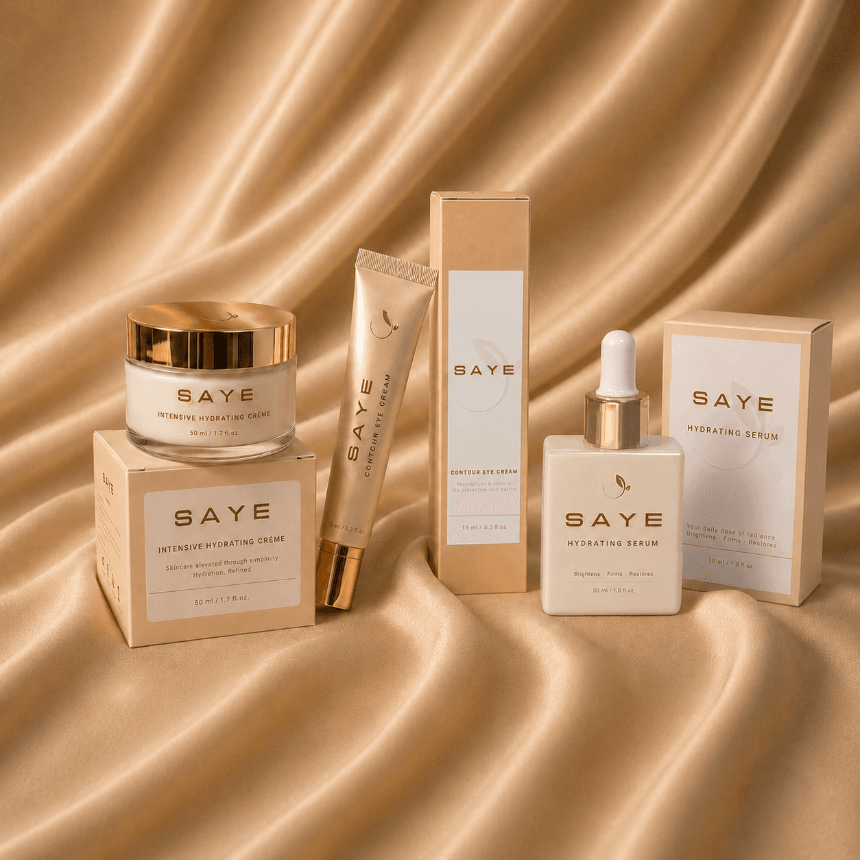 Saye Skincare — Luxury packaging for a hydrating skincare line